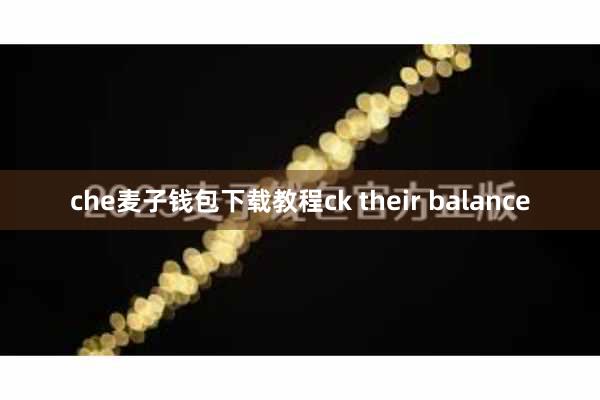 che麦子钱包下载教程ck their balance